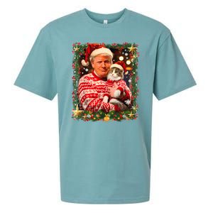 Funny Trump Christmas Sweater For Cat Lovers Sueded Cloud Jersey T-Shirt