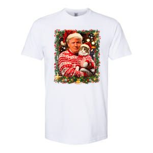 Funny Trump Christmas Sweater For Cat Lovers Softstyle CVC T-Shirt