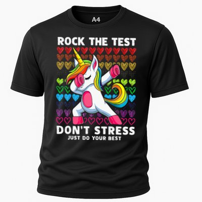Funny Test Day Rock The Test Dabbing Unicorn Performance Shirt