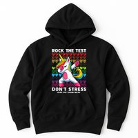 Funny Test Day Rock The Test Dabbing Unicorn Hoodie
