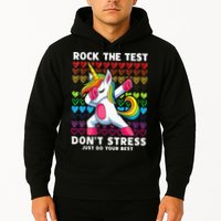 Funny Test Day Rock The Test Dabbing Unicorn Hoodie