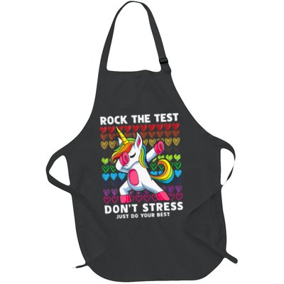 Funny Test Day Rock The Test Dabbing Unicorn Apron
