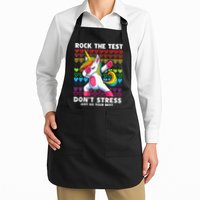 Funny Test Day Rock The Test Dabbing Unicorn Apron