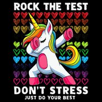 Funny Test Day Rock The Test Dabbing Unicorn Button