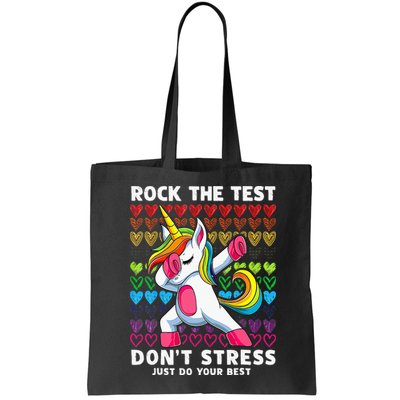 Funny Test Day Rock The Test Dabbing Unicorn Bag