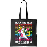 Funny Test Day Rock The Test Dabbing Unicorn Bag