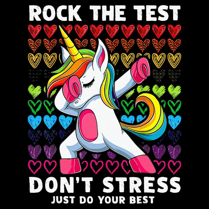 Funny Test Day Rock The Test Dabbing Unicorn Mousepad