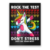 Funny Test Day Rock The Test Dabbing Unicorn Poster