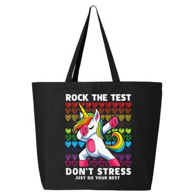 Funny Test Day Rock The Test Dabbing Unicorn 25L Jumbo Tote
