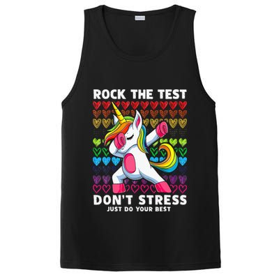Funny Test Day Rock The Test Dabbing Unicorn PosiCharge Competitor Tank