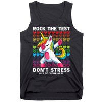 Funny Test Day Rock The Test Dabbing Unicorn Tank Top