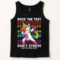 Funny Test Day Rock The Test Dabbing Unicorn Tank Top
