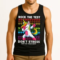 Funny Test Day Rock The Test Dabbing Unicorn Tank Top
