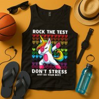 Funny Test Day Rock The Test Dabbing Unicorn Tank Top