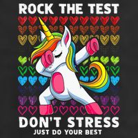 Funny Test Day Rock The Test Dabbing Unicorn Golf Towel