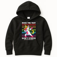 Funny Test Day Rock The Test Dabbing Unicorn Kids Hoodie