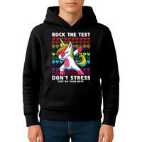 Funny Test Day Rock The Test Dabbing Unicorn Kids Hoodie