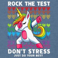 Funny Test Day Rock The Test Dabbing Unicorn Garment-Dyed Sweatshirt