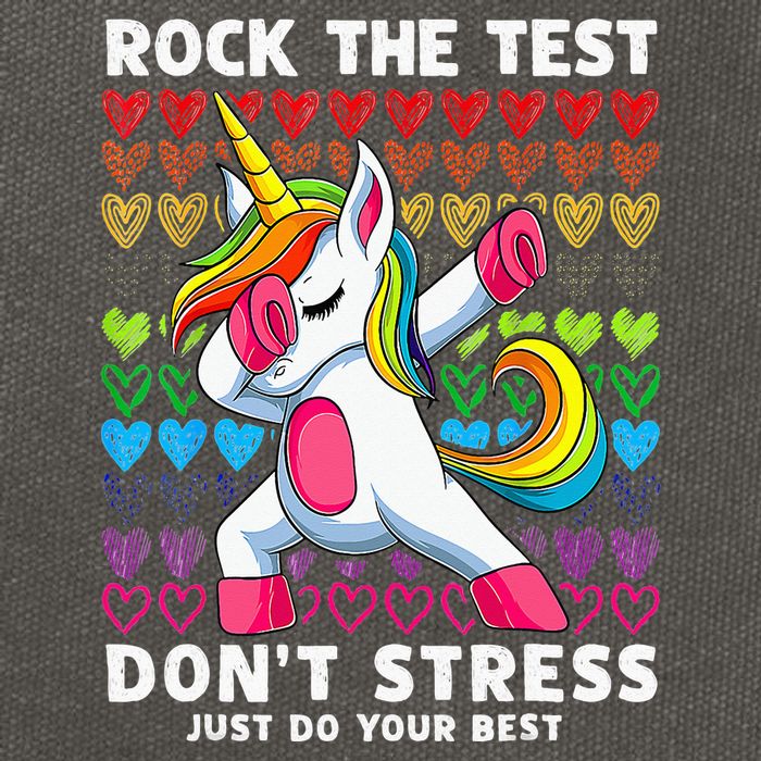 Funny Test Day Rock The Test Dabbing Unicorn Cotton Canvas Backpack