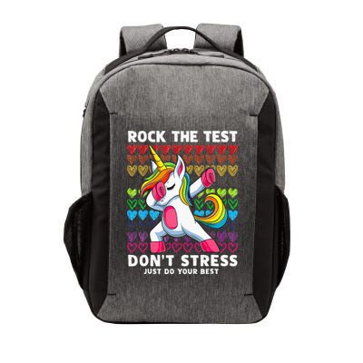 Funny Test Day Rock The Test Dabbing Unicorn Vector Backpack
