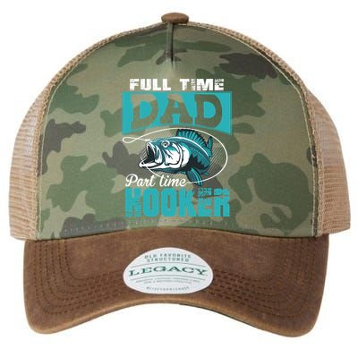 Full Time Dad Part Time Hooker - Funny Father's Day Fishing Legacy Tie Dye Trucker Hat
