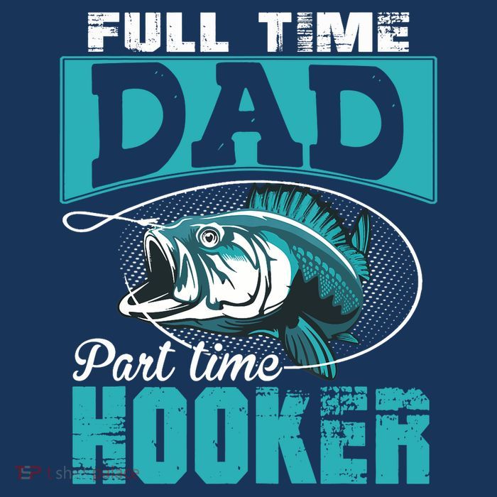 Full Time Dad Part Time Hooker - Funny Father's Day Fishing 16 in Basic Backpack