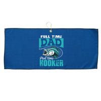 Full Time Dad Part Time Hooker - Funny Father's Day Fishing Large Microfiber Waffle Golf Towel