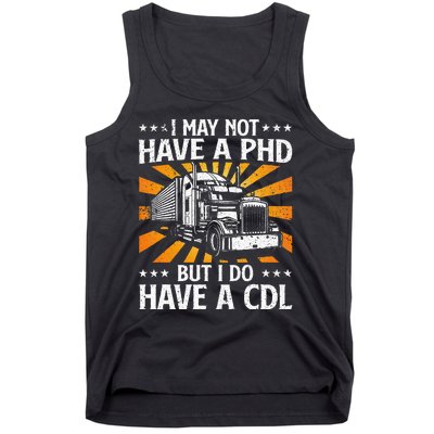 Funny Trucker Design For Wo CDL Truck Driver Trucking Tank Top