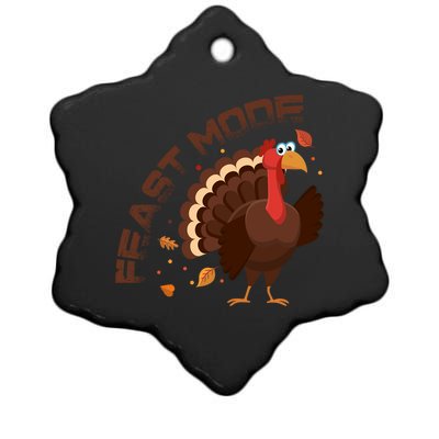 Funny Turkey Day Fall Feast Mode Gift Ceramic Star Ornament