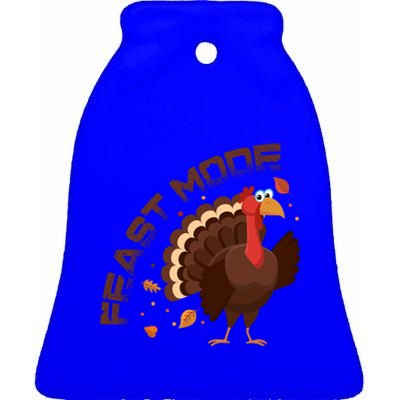 Funny Turkey Day Fall Feast Mode Gift Ceramic Bell Ornament