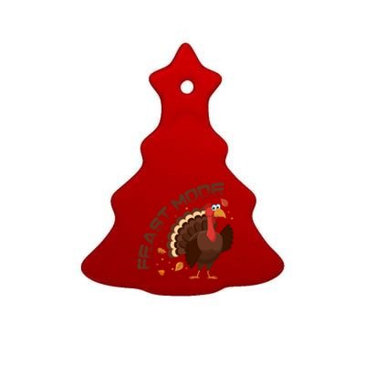 Funny Turkey Day Fall Feast Mode Gift Ceramic Tree Ornament