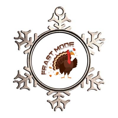 Funny Turkey Day Fall Feast Mode Gift Metallic Star Ornament