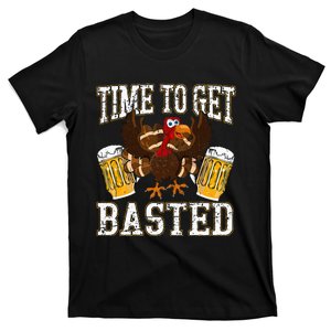 Funny Thanksgiving Drinking Time To Get Basted Turkey T-Shirt