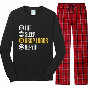 Funny Truck Driver Joke Saying Trucker Long Sleeve Pajama Set