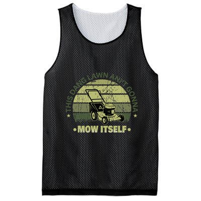 Funny This Dang Lawn Aint Gonna Mow Itself Grass Cutting Mesh Reversible Basketball Jersey Tank