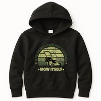 Funny This Dang Lawn Aint Gonna Mow Itself Grass Cutting Kids Hoodie