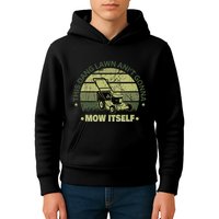 Funny This Dang Lawn Aint Gonna Mow Itself Grass Cutting Kids Hoodie