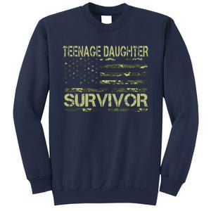 Funny Teenage Daughter Survivor Usa Flag Military Sweatshirt