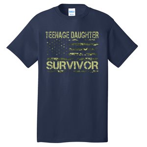 Funny Teenage Daughter Survivor Usa Flag Military Tall T-Shirt