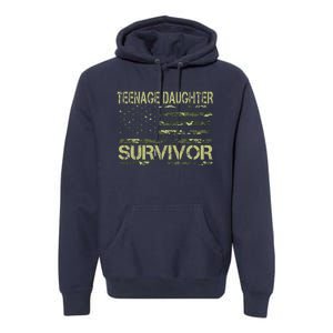 Funny Teenage Daughter Survivor Usa Flag Military Premium Hoodie