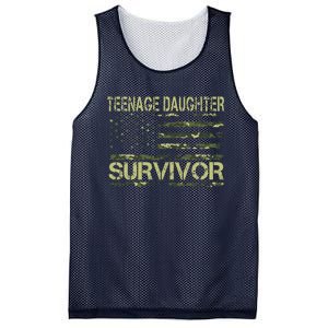 Funny Teenage Daughter Survivor Usa Flag Military Mesh Reversible Basketball Jersey Tank