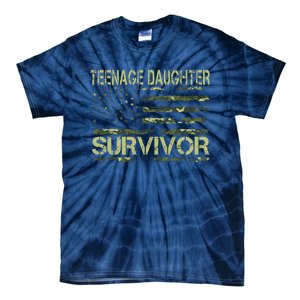 Funny Teenage Daughter Survivor Usa Flag Military Tie-Dye T-Shirt