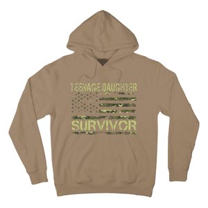 Funny Teenage Daughter Survivor Usa Flag Military Hoodie