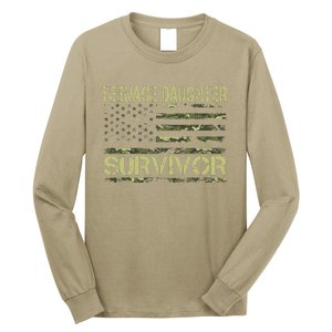 Funny Teenage Daughter Survivor Usa Flag Military Long Sleeve Shirt