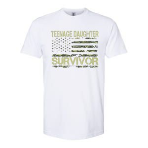 Funny Teenage Daughter Survivor Usa Flag Military Softstyle CVC T-Shirt