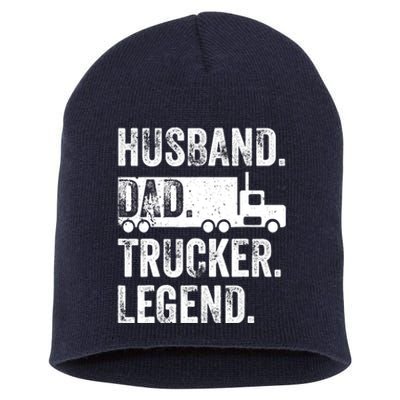 Funny Truck Driver Trucking Husband Dad Trucker Legend Short Acrylic Beanie