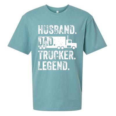 Funny Truck Driver Trucking Husband Dad Trucker Legend Sueded Cloud Jersey T-Shirt