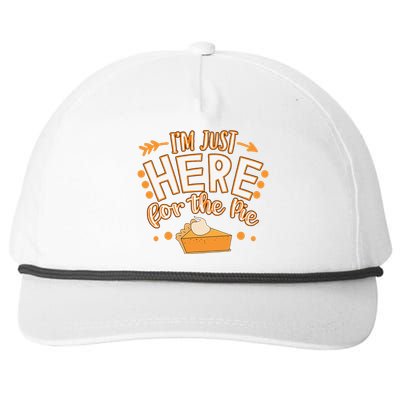 Fun Thanksgiving Design Im Just Here For The Pie Snapback Five-Panel Rope Hat