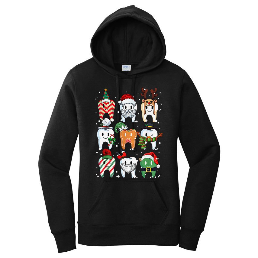 Funny Teeth Dentist Squad Dental Hygiene Christmas Pajamas Women's Pullover Hoodie