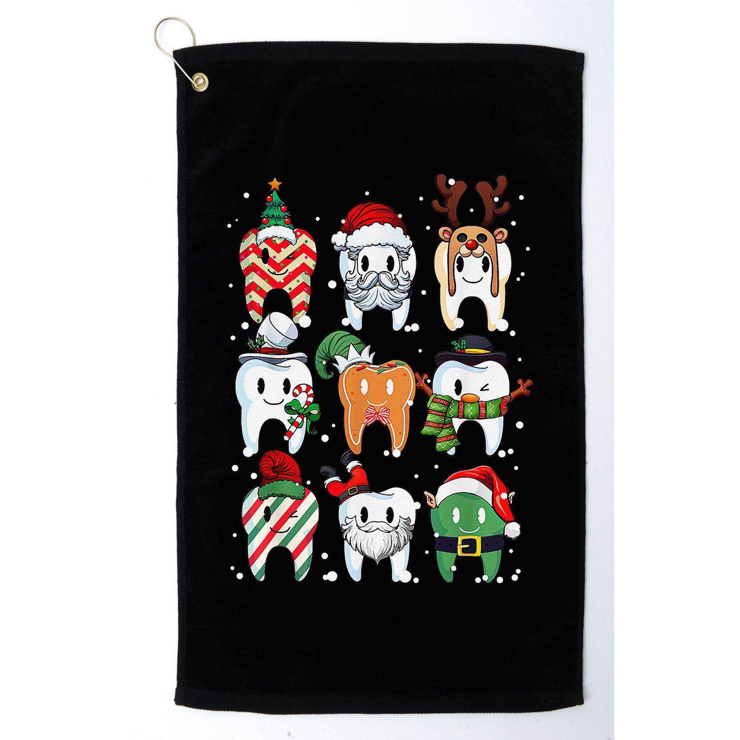 Funny Teeth Dentist Squad Dental Hygiene Christmas Pajamas Golf Towel